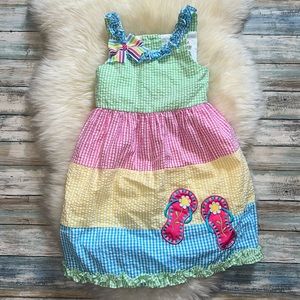 Rare, Too Girls Multicolored Summer Dress sz 4t Pre-Loved!